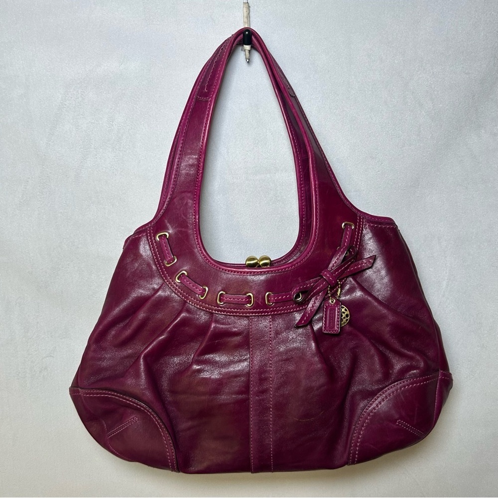 Coach Magenta Leather Shoulder Bag